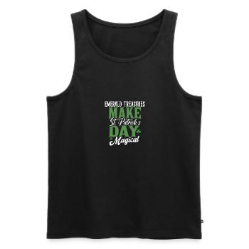Smaragdgrüne Schätze machen den St. Patrick's Day magisch - Männer Premium Bio Tank Top - Schwarz - Vorne - Michal (187cm)