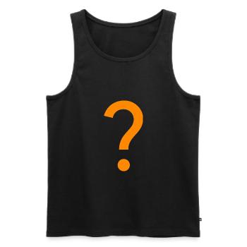 question mark - Men's Premium Organic Tank Top - black - Front - AI Model Male 178 light (178cm)