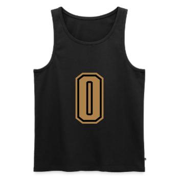 0 - Zahl 0 - Trikotnummer zweifarbig farbe ändern - Männer Premium Bio Tank Top - Schwarz - Vorne - AI Model Male 178 light (178cm)