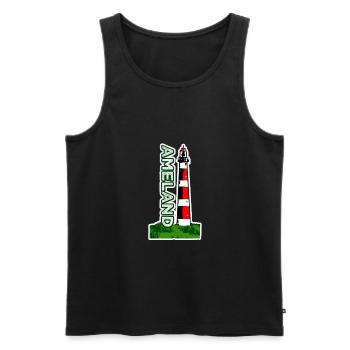 Leuchtturm Ameland - Männer Premium Bio Tank Top - Schwarz - Vorne - AI Model Male 178 light (178cm)