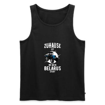 Zuhause ist wo mein Belarus steht Traktor MTZ - Männer Premium Bio Tank Top - Schwarz - Vorne - Michal (187cm)