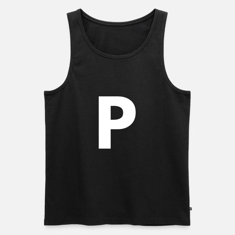 P - Männer Premium Bio Tank Top - Schwarz