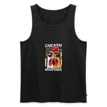 Hühnerflüsterer Chuchoteur de poulet - Débardeur bio Premium Homme - noir - Devant - AI Model Male 178 light (178cm)