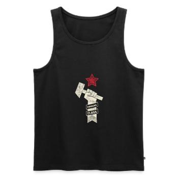 Working class Spoutnik Gagarine Russie Astronaute - Débardeur bio Premium Homme - noir - Devant - AI Model Male 178 light (178cm)