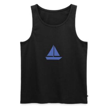 Minimalistisches Segeln Jolle Silhouette Kapitän - Männer Premium Bio Tank Top - Schwarz - Vorne - Michal (187cm)