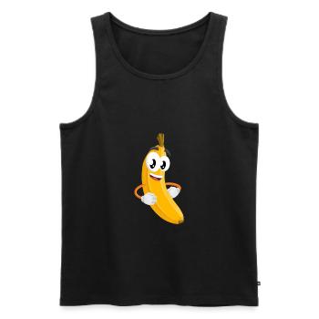 banana 1773796 1280 - Männer Premium Bio Tank Top - Schwarz - Vorne - Michal (187cm)