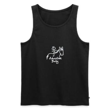 cheval blanc de chéri d’aventure - Débardeur bio Premium Homme - noir - Devant - Michal (187cm)