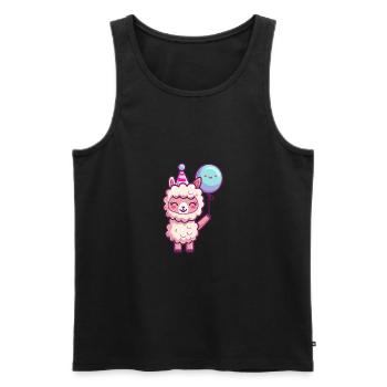 Alpaka Llama Geburtstag Comic - Männer Premium Bio Tank Top - Schwarz - Vorne - Michal (187cm)