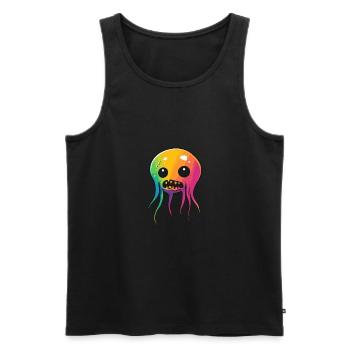 Méduse Halloween Animal - Débardeur bio Premium Homme - noir - Devant - Michal (187cm)