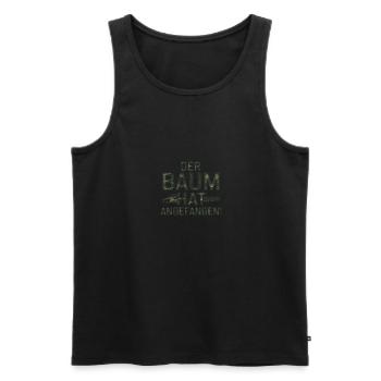 Der Baum Hat Angefangen Holz Sprüche - Männer Premium Bio Tank Top - Schwarz - Vorne - Michal (187cm)