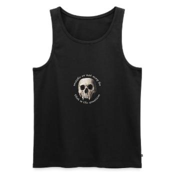Vampire Skull – Vampirschädel - Männer Premium Bio Tank Top - Schwarz - Vorne - AI Model Male 178 light (178cm)