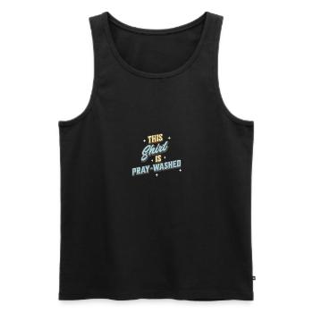 Cette chemise est délavée à la prière drôle - Débardeur bio Premium Homme - noir - Devant - Michal (187cm)