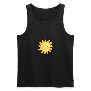 SONNE SONNENSCHEIN SONNENBLUME - Männer Premium Bio Tank Top - Schwarz - Vorne - AI Model Male 178 light (178cm)