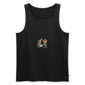 Flower Bike 1 - Men's Premium Organic Tank Top - black - Front - Michal (187cm)