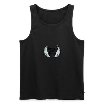 Sous ses ailes Psaume 91 :4 Angel Wings Desig - Débardeur bio Premium Homme - noir - Devant - Michal (187cm)
