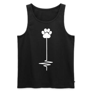 Dog Paw Print Heartbeat Women Girls Mom Love Dogs - Débardeur bio Premium Homme - noir - Devant - Michal (187cm)