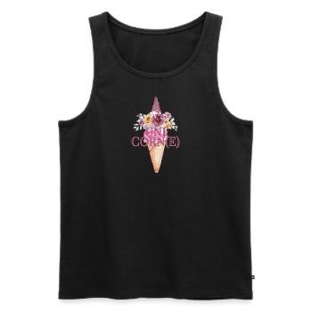 Cornet de crème glacée licorne unique - Débardeur bio Premium Homme - noir - Devant - AI Model Male 178 light (178cm)