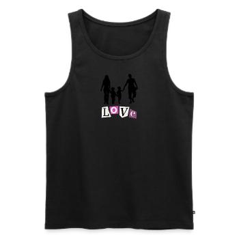 Familie - Männer Premium Bio Tank Top - Schwarz - Vorne - Michal (187cm)