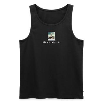 Cristo Redentor Rio de Janeiro Retro Foto - Männer Premium Bio Tank Top - Schwarz - Vorne - Michal (187cm)