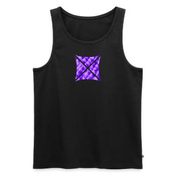 Abstract polygon design purple - Men's Premium Organic Tank Top - black - Front - AI Model Male 178 light (178cm)