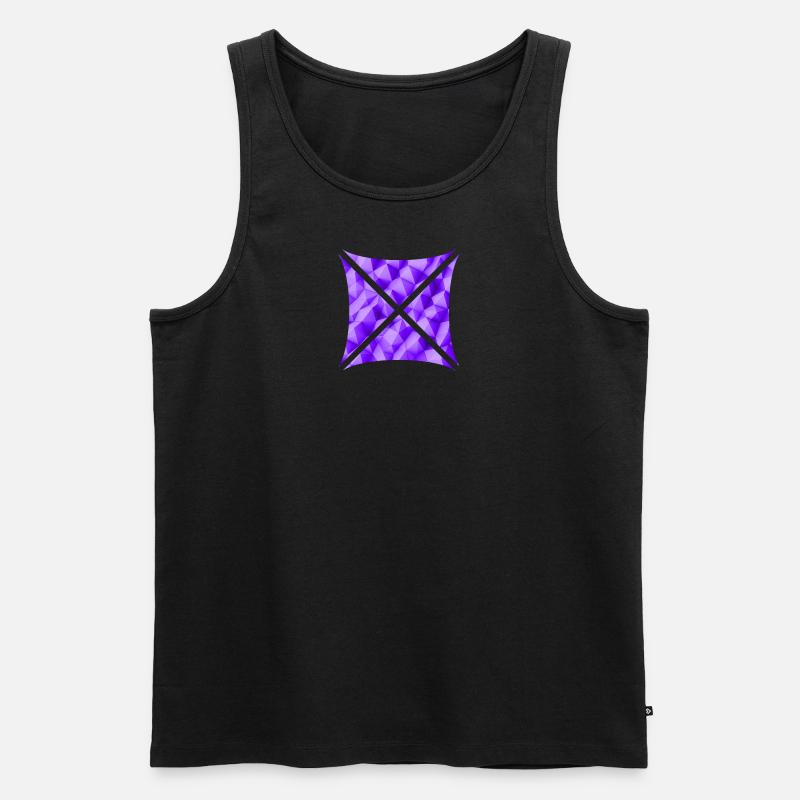 Abstraktes Polygon Design lila - Männer Premium Bio Tank Top - Schwarz