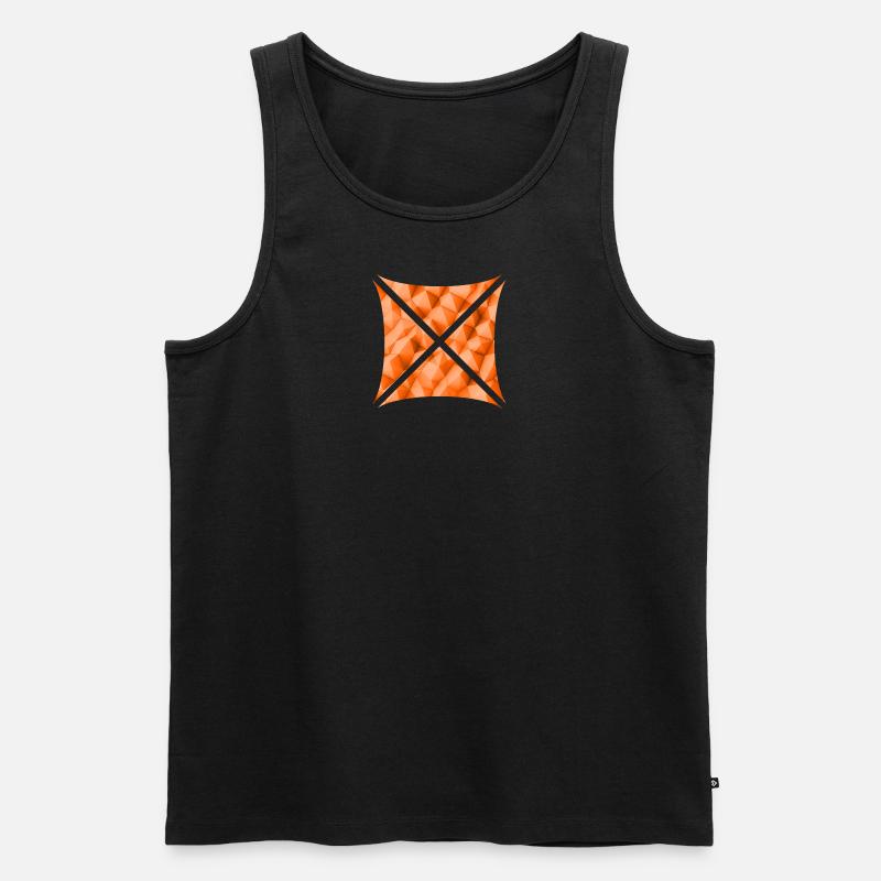 Abstraktes Polygon Design orange - Männer Premium Bio Tank Top - Schwarz