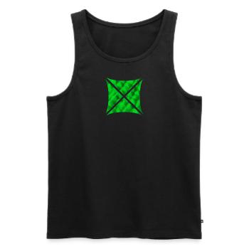 Conception de polygone abstrait vert - Débardeur bio Premium Homme - noir - Devant - AI Model Male 178 light (178cm)