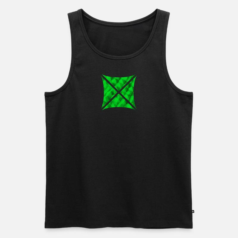 Abstraktes Polygon Design grün - Männer Premium Bio Tank Top - Schwarz