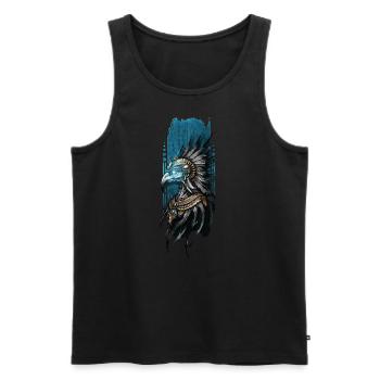 Gardien divin : Horus, le dieu égyptien - Débardeur bio Premium Homme - noir - Devant - Michal (187cm)