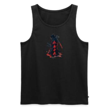 Samurai Japan Warrior Gift Asia Blood Moon - Men's Premium Organic Tank Top - black - Front - Michal (187cm)