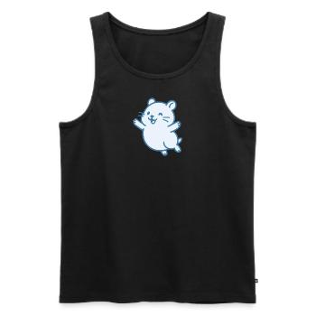 Hamster rieur et sauteur - Design mignon - Débardeur bio Premium Homme - noir - Devant - Michal (187cm)
