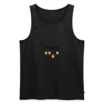Be different - Männer Premium Bio Tank Top - Schwarz - Vorne - Michal (187cm)