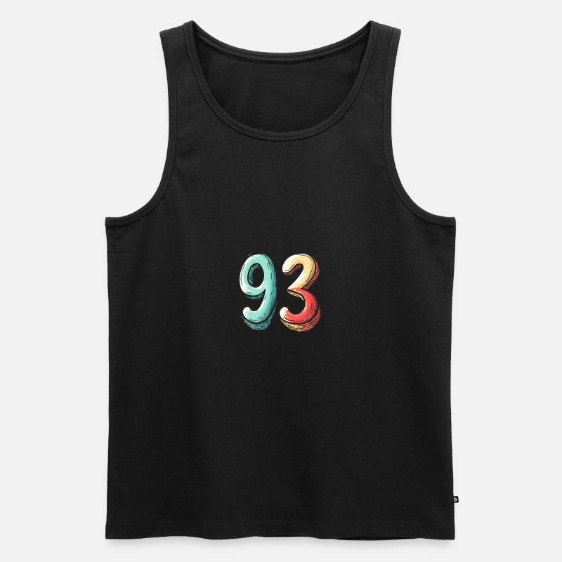93 Zahl Comic - Männer Premium Bio Tank Top - Schwarz