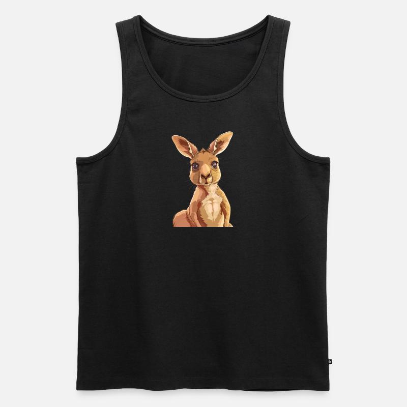 Kangaroo Kaenguru - Männer Premium Bio Tank Top - Schwarz
