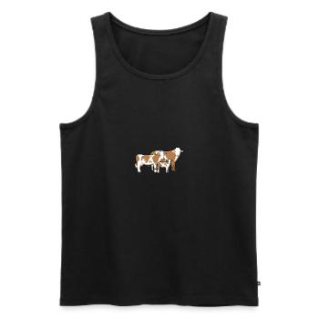 cowfamily - Débardeur bio Premium Homme - noir - Devant - Michal (187cm)