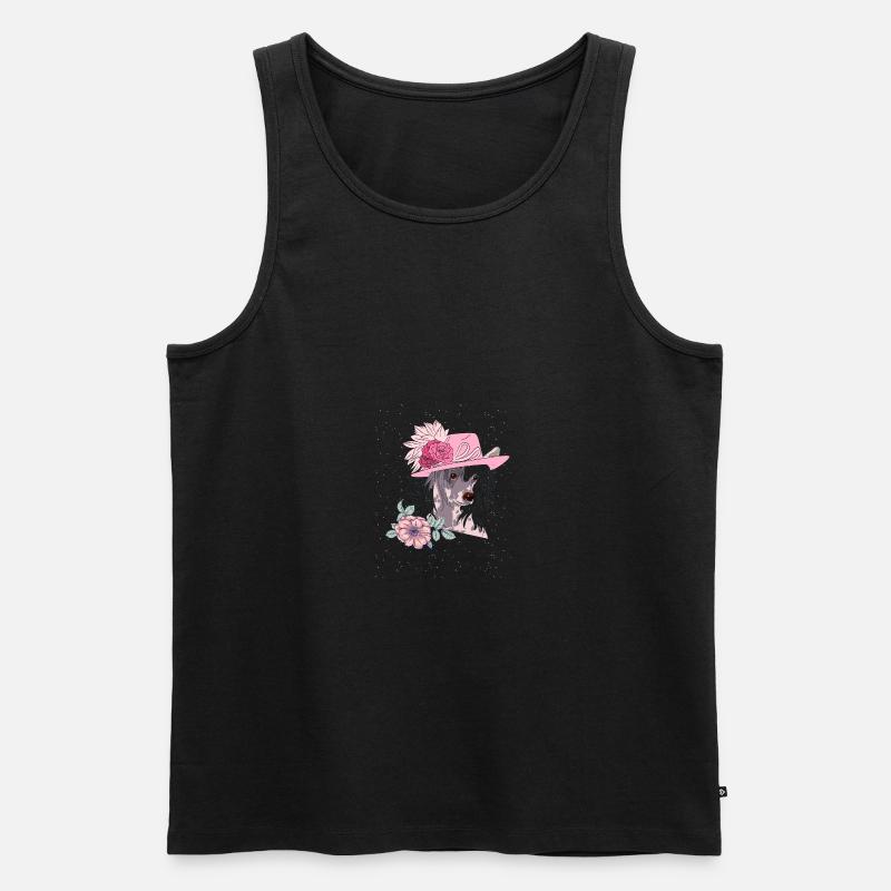 Chinese Crested mit Hut - Männer Premium Bio Tank Top - Schwarz