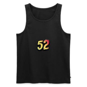 Bande dessinée à 52 numéros - Débardeur bio Premium Homme - noir - Devant - AI Model Male 178 light (178cm)
