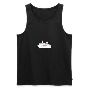 Ms Georg Ots - Men's Premium Organic Tank Top - black - Front - AI Model Male 178 light (178cm)