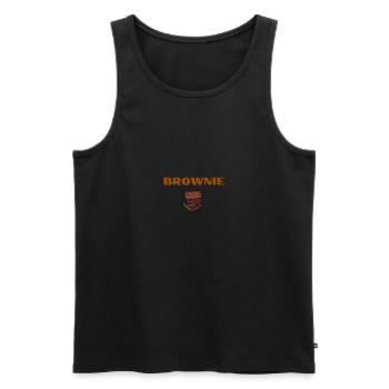 Brownie - Männer Premium Bio Tank Top - Schwarz - Vorne - AI Model Male 178 light (178cm)