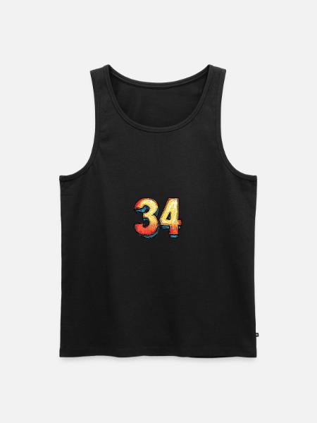 34 Number Comic - Men's Premium Organic Tank Top - black