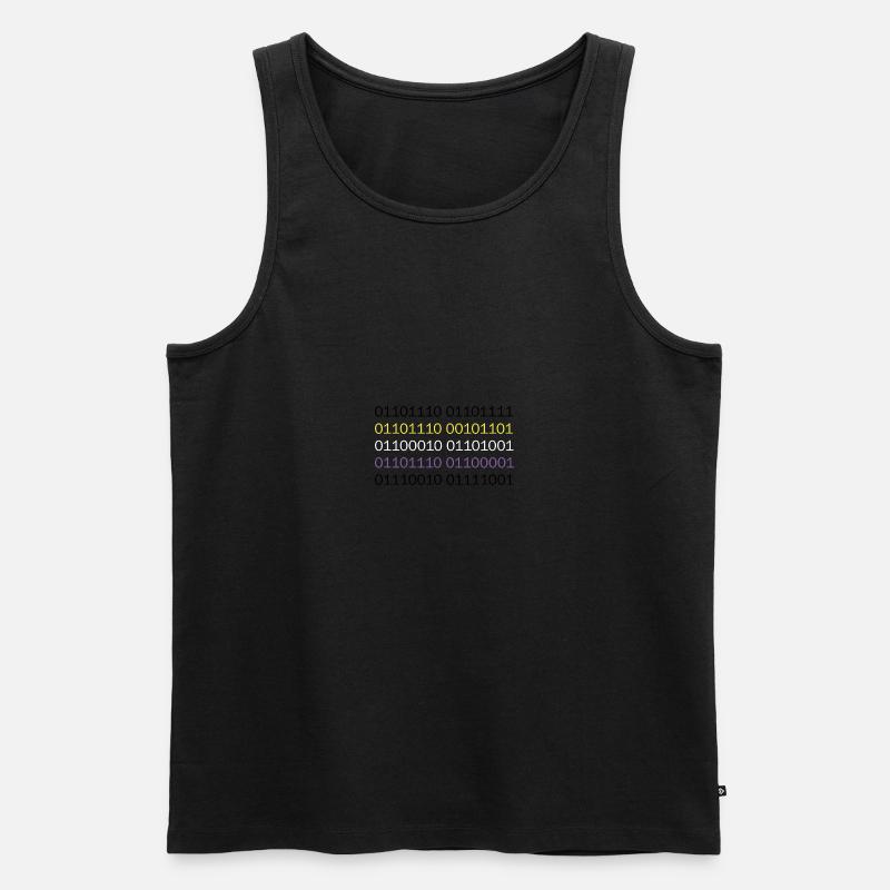 NON-BINARY zu Binärcode - Männer Premium Bio Tank Top - Schwarz
