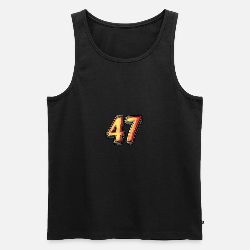 47 Zahl Comic - Männer Premium Bio Tank Top - Schwarz