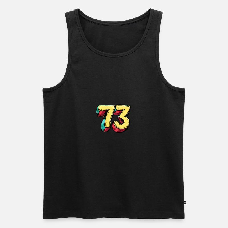 73 Zahl Comic - Männer Premium Bio Tank Top - Schwarz