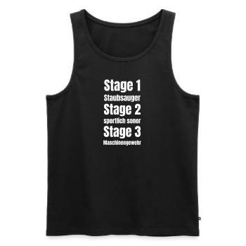 Die Stages im Tuning beim Auspuff - Männer Premium Bio Tank Top - Schwarz - Vorne - AI Model Male 178 light (178cm)