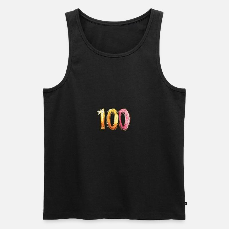 100 Zahl Comic - Männer Premium Bio Tank Top - Schwarz