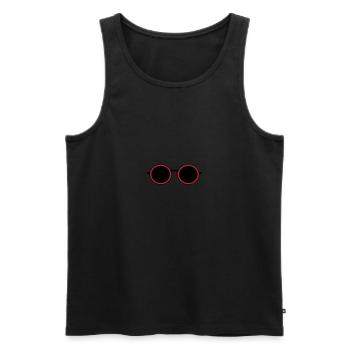 round sunglasses 812 - Men's Premium Organic Tank Top - black - Front - AI Model Male 178 light (178cm)