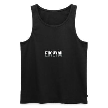 fuck you love you - Débardeur bio Premium Homme - noir - Devant - AI Model Male 178 light (178cm)