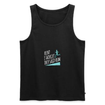 Motif marathon pour les coureurs et les joggeurs - Débardeur bio Premium Homme - noir - Devant - Michal (187cm)