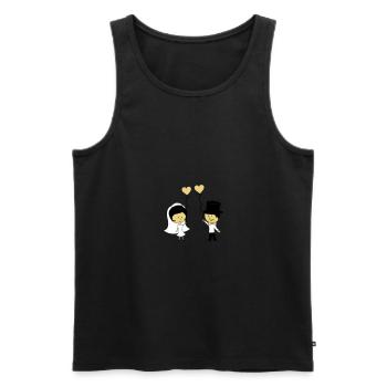 married couple - Men's Premium Organic Tank Top - black - Front - AI Model Male 178 light (178cm)