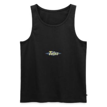 Logo vintage Tulas foncé - Débardeur bio Premium Homme - noir - Devant - Michal (187cm)